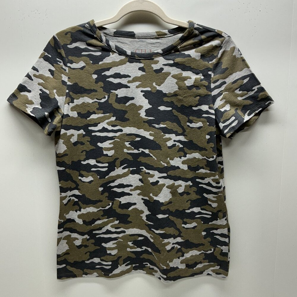 Medium Camo Shirt Crew Neck Short Sleeve G.I.L.I -QVC 19" PTP